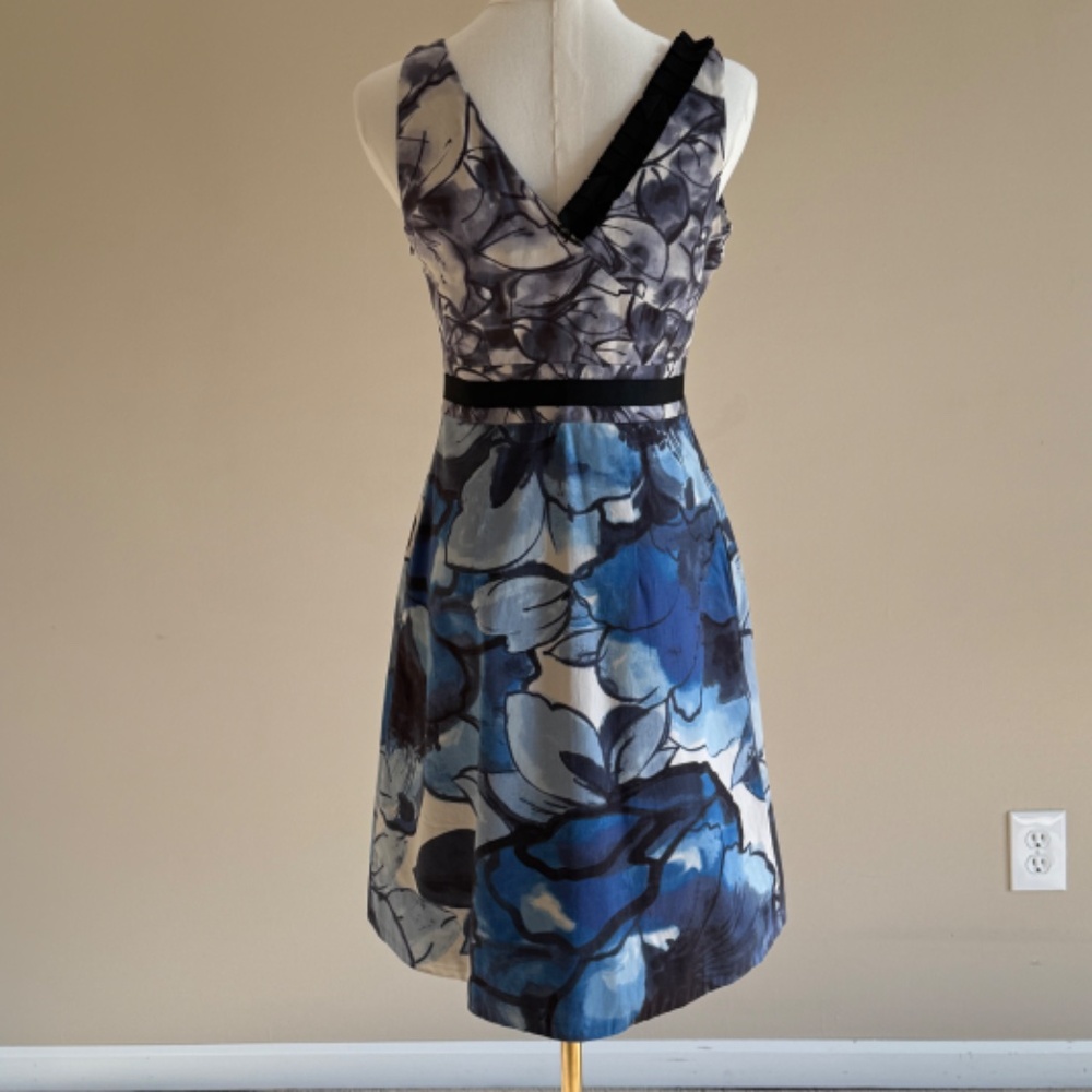 Anthropologie Moulinette Soeurs Indigo Blue Garden Watercolor Dress Size 2 - Picture 13 of 16